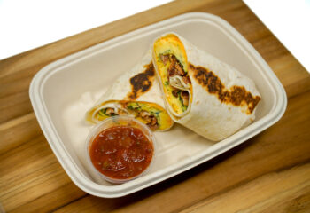 Chef's Special - Breakfast Burrito - Bacon, Egg & Cheddar w/ Red Salsa